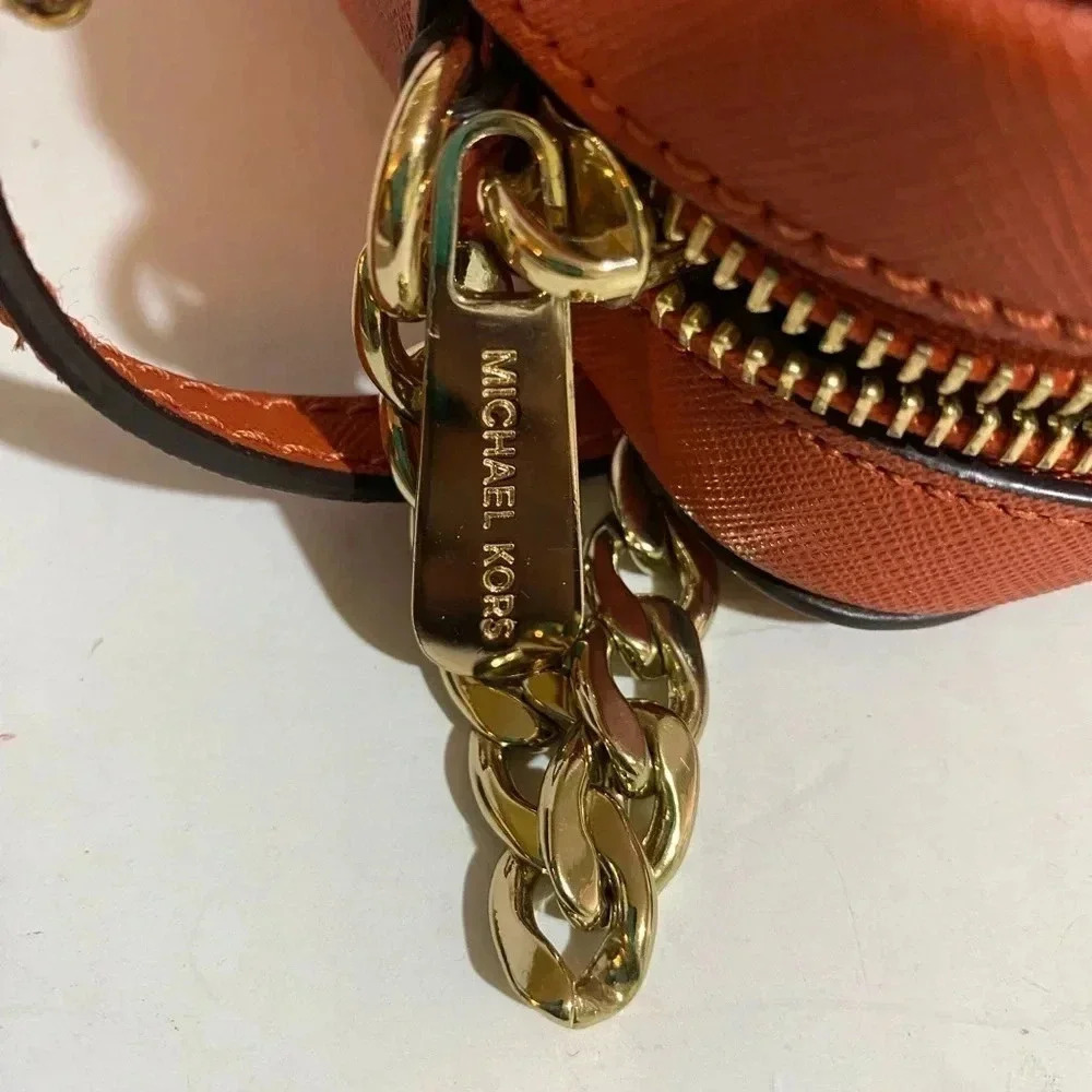 Michael kors orange saffiano leather crossbody handbag - Picture 13 of 15